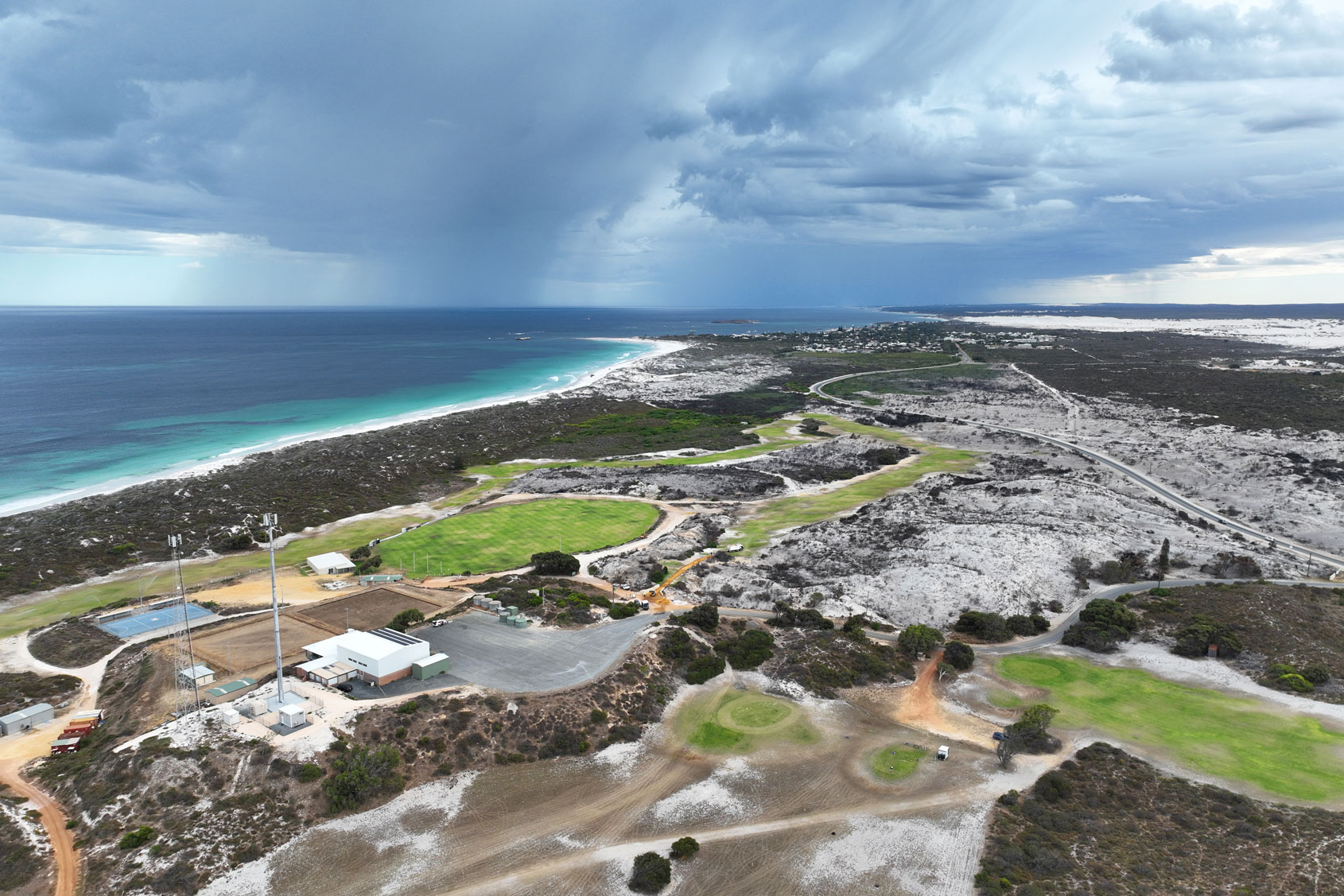 Aerial image of Lancelin showing the coastline