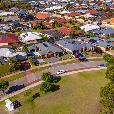 overview of suburb with community bank perth wa