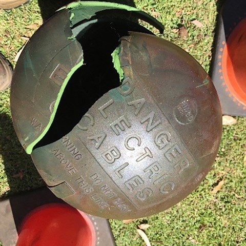green dome with crack in top western power