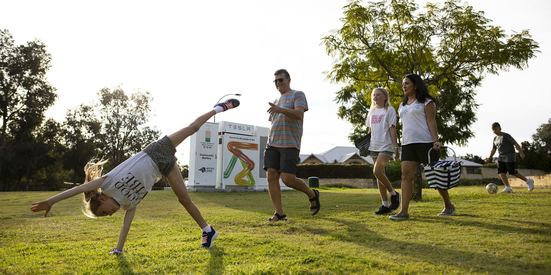 Cartwheel with community battery